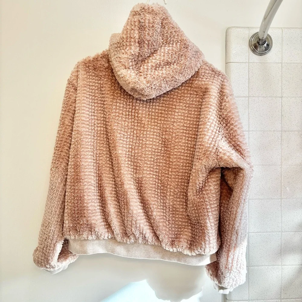 Anthropologie Saturday Sunday Dusty Pink Teddy Sweatshirt Size Medium Athleisure - Picture 3 of 12